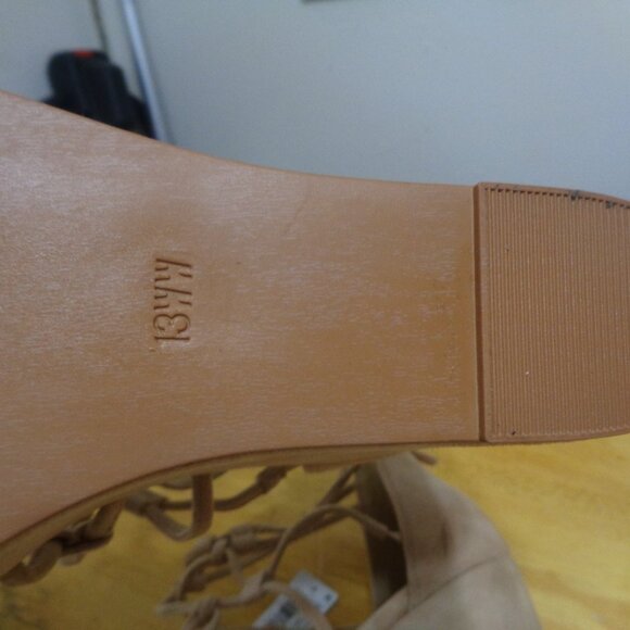 Torrid Knotted Caged Platform Wedge Beige Sz 13 ww - Picture 8 of 8